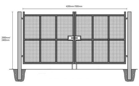 In-Ground Portable Mesh Vehicle Access Gate